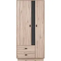 Masseno Drehtürenschrank PUNTO 90/195/50cm 2-türig Eichefarben