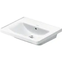 Duravit D-Neo Waschtisch, 600x480mm, ohne Hahnloch, mit Überlauf, weiß Hochglanz, 2367600060