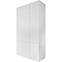 Mirjan 24 Kleiderschrank Pafos 90 2D + 45 1D + Schrankaufsatz, Drehtürenschrank mit 9-Türen, Griffloses Öffnungssystem push to open (Farbe: Weiß)