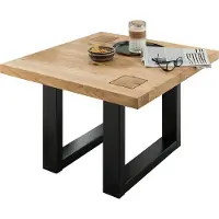 Lomadox Couchtisch 70x70 cm Eiche massiv geölt WINCHESTER-69