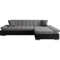 Mirjan 24 Ecksofa Malwi mit Regulierbare Armlehnen Eckcouch mit Schlaffunktion und Bettkasten (Soft 011 + Lux 05 + Lux 06, Ecksofa: Rechts)