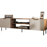Mirjan 24 TV-Lowboard Almera 180 SR06, Stilvoll Wohnzimmer, TV-Lowboard mit zwei Drehtüren (Farbe: Nuss Warmia / Cashmere)