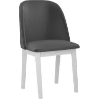 Mirjan 24 Stuhl Monti I, Esszimmerstuhl aus Buchenholz, 45x45x83 cm (Holzfarbe: Weiß, Stofffarbe: Kronos 22)