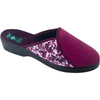Adanex Damenhausschuhe bio 29151 Burgunderrot mit Blumen