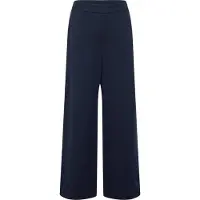 Rabe Stoffhose , Damen, Gr. 46, N-Gr, blau (marine), Web, Obermaterial: 48% Viskose, 47% Polyester, 5% Elasthan, unifarben, normal 7/8-Länge, Hosen Stoffhose, 7/8-Länge, mit weitem Bein