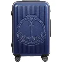 BiggDesign Ocean Carry On Gepäck, Hartschalen-Gepäck mit Spinner-Rad, Reisekoffer mit Rädern, Lock-System, leicht, blau, 20 in