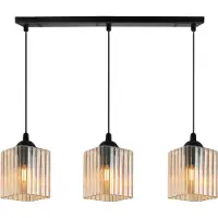 Light11 HOME Schwarze Hängeleuchte Riffle, 3-flammig, E27