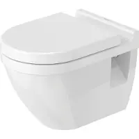 Duravit Wand-WC Starck 3 54cm, Befestigungsabstand 230mm, 22060900001, Farbe: Weiß mit Wondergliss