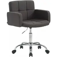 In And OutdoorMatch r Arbeitshocker Loraine - Schwarz - Auf Rollen - Bürostuhl - Mit Rückenlehne - Höhenverstellbar 41-55cm - Stoff