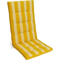 Kettler Polen Herlag Hochlehner Gartenstuhlauflage Mia Gelb-Gestreift 123x50x5cm, Easy-Drop Bänder, 1 Polster