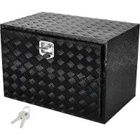 Vevor Unterboden Aluminium Werkzeugkiste für Lkw 45,7x30,5x35,6 cm Anhänger RV Werkzeuglagerung, Schwarz-b, 48x17x18(inch)