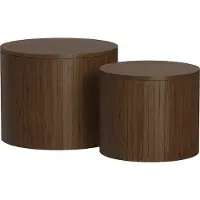 Vicco Couchtisch-Set Tavilo Nussbaum 48 x 48 cm 2 Teile, Model 55193