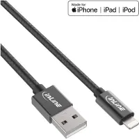 InLine Lightning USB Kabel, für iPad/iPhone schwarz/Alu, 2m MFi-, 2 m, Lightning, USB A, Stecker, Stecker, Schwarz