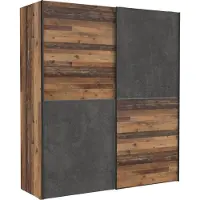 Forte DEDERIK Schrank 170, Kleiderschrank Industrial, Schlafzimmerschrank 2-türi