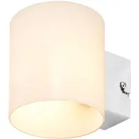 LINDBY Wandlampe Gerrit, weiß, Glas, 10 cm hoch, up/down, G9