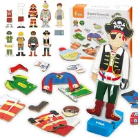 Vigatoys Viga Toys - Magnetisches Holzpuzzle Viga dress up 8 Figuren