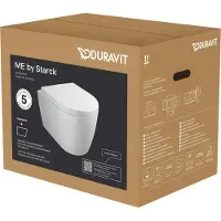 Duravit Wand-WC, Tiefspüler Set Comp Me by Starck mit WC-Sitz, 4,5 l, Rimless, weiß