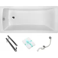 For you Aqua | Besco Badewanne Optima - 140x70cm - Mit Syfon Und Füßen - Rechteckig - Badewanne