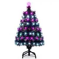 Northix 93 cm großer, beleuchteter Glasfaser-Weihnachtsbaum - 96 LEDs