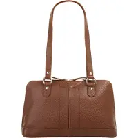 Betty Barclay Umhängetasche , Damen, Gr. B/H/T: 36cm x 21cm x 10cm onesize, braun (cognac), Leder, Strukturmuster, Taschen Umhängetasche, echt Leder