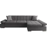 Mirjan 24 Ecksofa Malwi mit Regulierbare Armlehnen Eckcouch mit Schlaffunktion und Bettkasten, L-Form Sofa vom Hersteller (Lux 06 + Lux 06 + Lux 05, Ecksofa: Rechts)