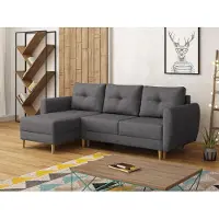 Mirjan 24 Ecksofa Manstad, Eckcouch mit Bettkasten und Schlaffunktion, L-Form Ecke, Wohnzimmer Schlafsofa (Lux 06)
