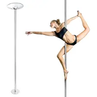 Wiltec Pole Dance Profi Tanzstange Ø 45 mm, höhenverstellbar von 2,31-2,74 m, aus Stahl, Montage ohne Bohren, Fitnessstange, Tabeldance Stange