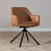 Bronx Esszimmerstuhl Leder Dex 180? drehbar Cognac