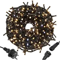 Springos LED-Lichterkette 25,5 m Warmweiß mit Flash Effekt 300 LEDs Innen Außen Weihnachtsbeleuchtung IP44 Lichtergirlande
