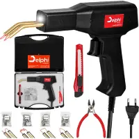 Delphi Tools Kunststoffschweißgerät 50 W - 800 Heftklammern - Stoßstangen-Reparaturset mit Zange und Koffer