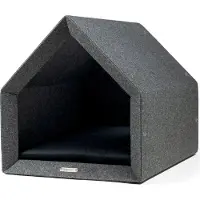 Rexproduct PetHome 2.0 Orthopädische Hundebett mit Memory-Schaum-Liegefläche und Dach – Biss- und Kratzfest, Größe M, hellgrau und dunkelgrün