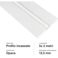 SOLOLED Set mit 5 2-Meter-LED-Profilen, die in die Gipskartonplatte integriert sind - geeignet für LED-Streifen bis 12,4 mm