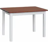 Koma Tools Weißer Tisch aus massivem Kiefernholz mit Tischplatte in der Farbe Calvados 90 x 60 cm
