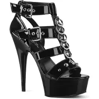 Pleaser DELIGHT-658 Damen Sandale von , Schwarz Glanz , EU 41, US 11