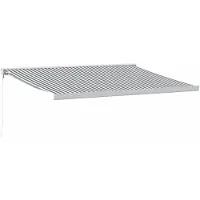 Syfax Markise Einziehbar Anthrazit und Weiß 4x3 m Stoff und Aluminium