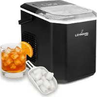 Lehmann Eiswürfelmaschine für Zuhause, Party und Büro, 9 Eiswürfel in 6–8 Minuten, 2 Größen, 12kg in 24 Stunden, mit tragbarem Griff