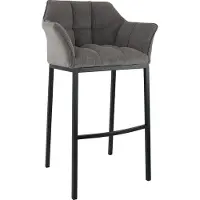 CLP Barhocker Damaso, Sitzhöhe 83 cm, Cordbezug, Metall Vierfußgestell, gepolsterte Sitzschale, Rückenlehne, Fußstütze, Bodenschoner