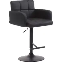 CLP Barhocker Los Angeles Kunstleder | Höhenverstellbarer Barstuhl Mit Drehbarem Sitz | Bistrohocker Mit Metallgestell, Farbe: schwarz, Gestellfarbe: schwarz