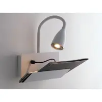 LUCE Design Wandapplikation aus Metall mit flexiblem Leuchtarm und USB-Anschluss Gulp - Weiß