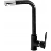 Granitan - Küchenarmatur - Wasserhahn Küche Höhe 31 cm - Schwarz - Messing - MOVE