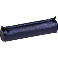Clairefontaine 4x Schlampermäppchen Leder Cuirisé rund Ø5,5x22cm Petroleum 8694C