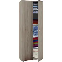 VCM Holz Kleiderschrank | 5 Fächer | Maße ca. B. 70 x H. 178 x T. 40 cm | 2 Drehtüren | erweiterbar | Schrank - Vandol