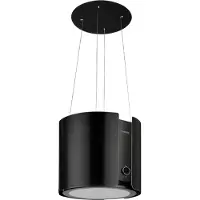 Klarstein Skyfall Dunstabzugshaube - freihängede Abzugshaube, Dunstabzugshaube Umluft/Abluft, Gestensteuerung, 45 x 42 cm (ØxB), 402 m³/h, 200 W, 3 Stufen, LED-Beleuchtung, schwarz