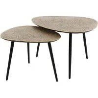 KAWOLA Couchtisch LAUCA Set 2-tlg. Metall bronze dreieckig