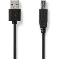 Nedis CCGT60100BK20, 2 m, USB A, USB B, USB 2.0, 0,48 Gbit/s, Schwarz
