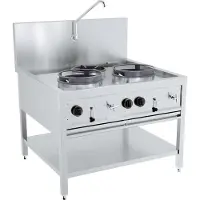 CombiSteel Gas Woktisch 3 Brenner – 2x 17kW + 1x 9kW, freistehend