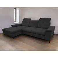 Generisch Ecksofa BRITTA L - Wohnlandschaft Polstersofa Polstercouch - LINKE SEITE (Schwarz - MIL 17717)