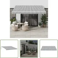 The Living Store Markise Automatisch mit LED Anthrazit & Weiß 400x350 cm
