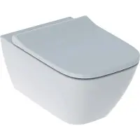 Geberit Smyle Square Set Wand-WC Tiefspüler, geschlossene Form, Rimfree, mit WC-Sitz, überlappender Deckel, 500.683.00.2