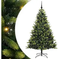 Syfax Künstlicher Klapp-Weihnachtsbaum mit 300 LEDs Grün 180 cm